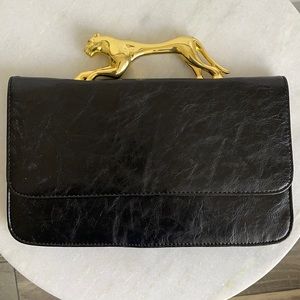 Panther Handle Black Bag